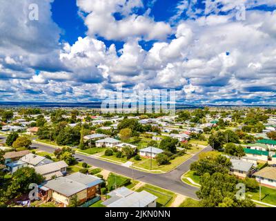 Eine Luftaufnahme der Stadt Inverell in New South Wales, Australien Stockfoto