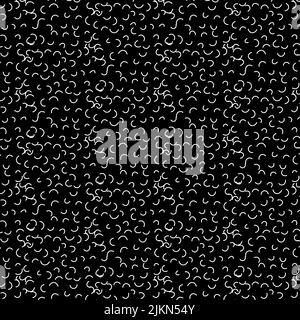 Zen Art Doodle kunstvoll abstrakter Hintergrund. Von Hand gezeichnetes Weiß auf schwarzen linearen Rechtecken. Kreative einfarbige Szenart-Textur. Zufällige Wiederholung chaotische zentangle Oberfläche Design. Vektorgrafik Stock Vektor