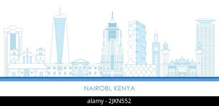 Skizzieren Skyline Panorama der Stadt Nairobi, Kenia - Vektor-Illustration Stock Vektor