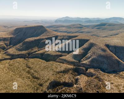 Eine Luftaufnahme der Chihuahuan-Wüste in Texas Stockfoto