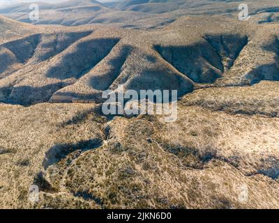 Eine Luftaufnahme der Chihuahuan-Wüste in Texas Stockfoto