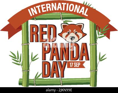 Illustration zum Internationalen Tag des Roten Pandas Stock Vektor