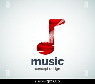 Musik Hinweis logo Vorlage, abstrakte geometrische glänzend Business Icon Stock Vektor