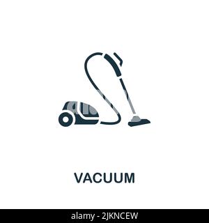 Vakuumsymbol. Monochrom einfache Linie Housekeeping Symbol für Vorlagen, Webdesign und Infografiken Stock Vektor