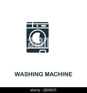 Symbol für Waschmaschinen. Monochrom einfache Linie Housekeeping Symbol für Vorlagen, Webdesign und Infografiken Stock Vektor