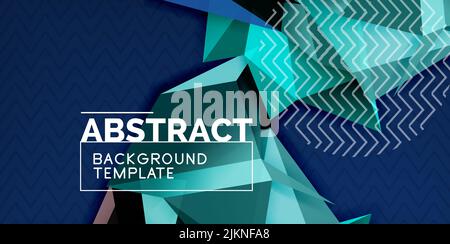 Farbe geometrische abstrakte Hintergrund, minimale Abstraktion Design mit Mosaik-Stil 3D Form, Vektor modernes Poster-Design Stock Vektor