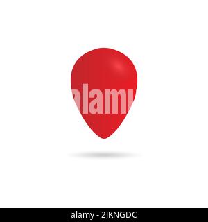 Gitarre Pick-Symbol in einem einfachen Design. Rotes Auswahlsymbol auf weißem Hintergrund isoliert Stock Vektor