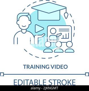 Trainingsvideo türkisfarbenes Konzeptsymbol Stock Vektor