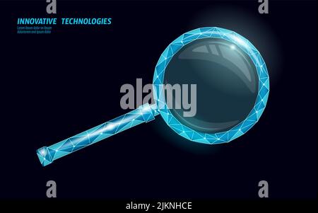 Lupe für die Analyse von Websuchdaten. 3D realistische Symbol-Suchmaschine Online-Cloud-Technologie Big Data. Digitale Performance im Internet Stock Vektor