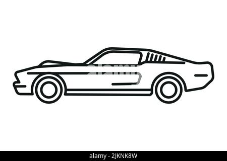 Muscle Car Icon - bearbeitbarer Strich Stock Vektor