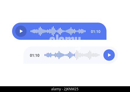 Symbol für die benutzeroberfläche der Sprechmeldungsdatei mit Sound Vector. Sprachnachricht aufzeichnen Telefongespräch digitale Bildschirm ui. Stock Vektor