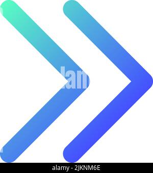 Rechtspfeilpixel mit perfektem Gradienten lineares ui-Symbol Stock Vektor