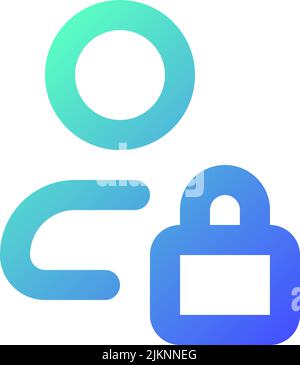 Verstecktes privates Kontaktpixel perfektes lineares gradient ui-Symbol Stock Vektor