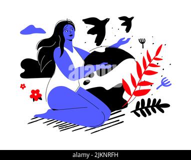 Peace on Earth - moderne bunte flache Design Stil Illustration Stock Vektor