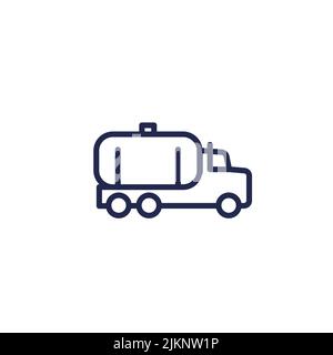 Symbol für die Tankwagenlinie auf Weiß Stock Vektor