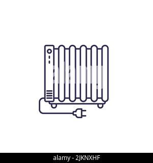 Symbol für die Heizungsleitung, Vektor des elektrischen Strahlers Stock Vektor