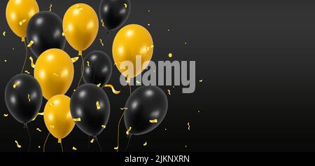 3D Dunkel glänzender Ballon Glitzer-Rand Stock Vektor