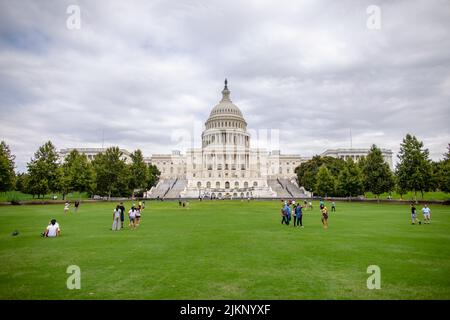 Das Kapitol der Vereinigten Staaten, oft Kapitol oder Kapitolgebäude genannt, in Washington D.C. Stockfoto