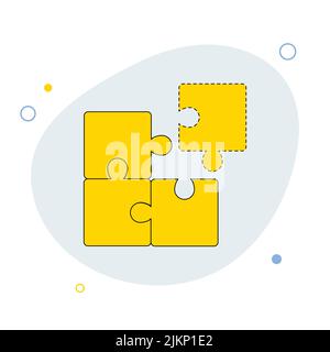 Puzzleelemente verbinden. Stichsäge. Geschäftskonzept. Vektor-Illustration flach Design Stil Stock Vektor
