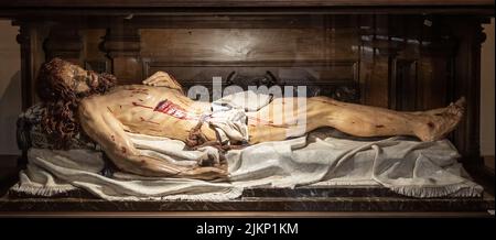 Cristo yacente del santo sepulcro, obra de Miguel A. Tapia, Semana santa de Valladolid, España Stockfoto