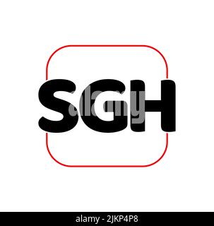 Buchstabenbuchstaben SGH für Logo isoliert auf weißem Hintergrund Stock Vektor