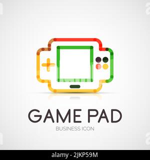Vector Gamepad Firmenlogo Design, Business Symbol Konzept, minimale Linie Stil Stock Vektor