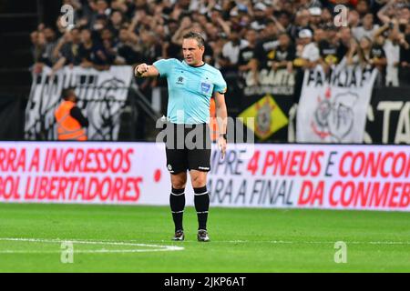 São PAULO, BRASILIEN - 2. AUGUST: Spiel zwischen Corinthians und Flamengo während der Copa CONMEBOL Libertadores in der Neo Química Arena am 2. August 2022 in São Paulo, BRASILIEN. (Foto von Leandro Bernardes/PxImages) Credit: Px Images/Alamy Live News Stockfoto