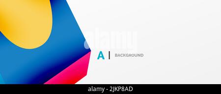 Abstrakter Hintergrund - 3D abstrakte Form. Wallpaper für Konzept der KI-Technologie, Blockchain, Kommunikation, 5G, Wissenschaft, Unternehmen Stock Vektor