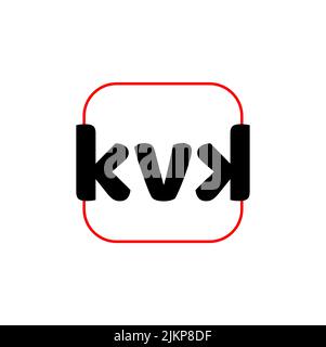 Alphabet Buchstaben kvk für Logo isoliert auf weißem Hintergrund Stock Vektor