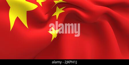 Ein wunderschönes Design der China-Flagge im welligen Stil Stockfoto