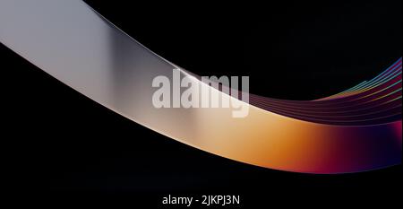 3D Rendering einer abstrakten, lebendigen Linie mit fließenden Farben für Hintergründe und Hintergrundbilder Stockfoto