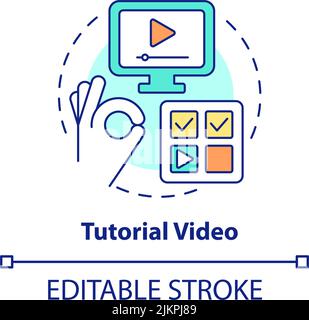 Tutorial-Video-Konzept-Symbol Stock Vektor
