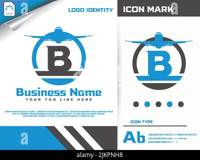 Reiselogo mit Buchstabe b Premium-Vektor Stock Vektor