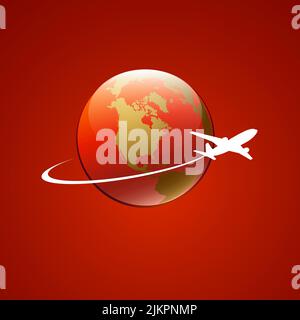 Flugzeug Symbol rot Vektor-Design Stock Vektor