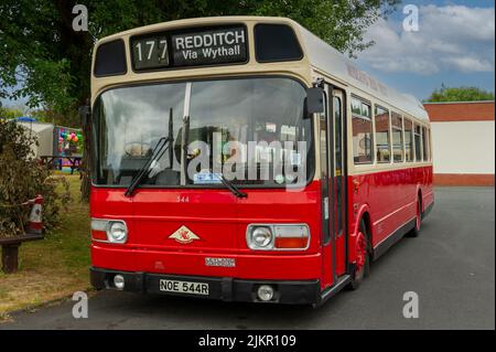 Midland Red West Leyland National Bus am Wythall Transport Museum Stockfoto