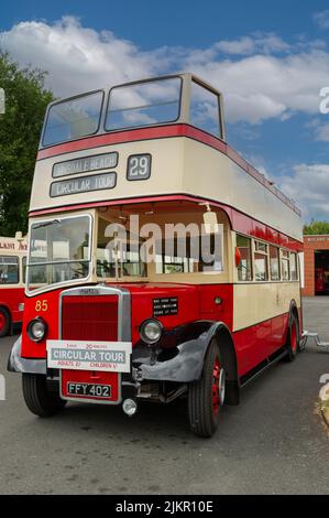 Southport Corporation, Leyland Titan Open-Top-Bus im Wythall Transport Museum Stockfoto