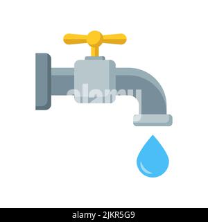 Vektorsymbol für Wasseranschluss auf weißem Hintergrund Stock Vektor