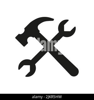 Reparaturwerkzeuge Vektorzeichen auf weißem Hintergrund Stock Vektor