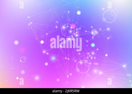 Globale Netzwerkverbindungen mit Punkten und Linien. Drahtmodell Hintergrund. Abstrakte Verbindungsstruktur. Polygonaler Raum Hintergrund, Illustration Stockfoto