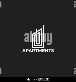 Einfache Wohnung Kreis dünne Linie überlappenden Design-Logo-Vektor Stock Vektor