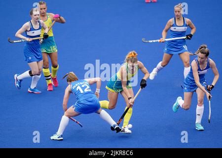 Stephanie Kershaw, die Australierin, ist während ihres Spiels zwischen dem Team Australia und dem Team Scotland am sechsten Tag der Commonwealth Games 2022 in Birmingham im Hockey and Squash Center der University of Birmingham in Aktion. Bilddatum: Mittwoch, 3. August 2022. Stockfoto