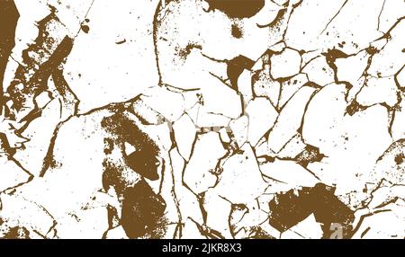 Brauner rissiger Hintergrund. Trockenes Land. Vektorgrafik Stock Vektor