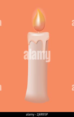 3D-Kerzenvektordarstellung Stock Vektor