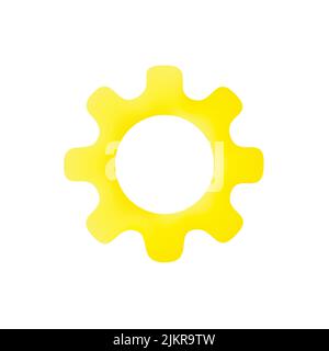 3D Zahnradsymbol, Einstellungssymbol Stock Vektor