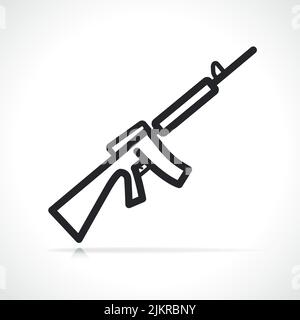 Symbol für dünne Linien von Gewehr oder Schusswaffe isoliert Stock Vektor