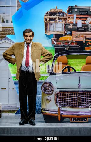 Sotschi, Russland 11. Oktober 2021: Mr. Bean, eine Figur einer britischen Sitcom mit Rowan Atkinson, im Dejavu Wachsmuseum Stockfoto