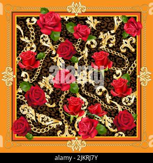 Quadratisches Blumenmuster Stock Vektor