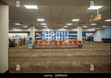 Wartebereich am Southwest Airlines Terminal. Stockfoto