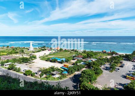 Bali, Indonesien - 28. März 2019: Blick auf den Strand von Pandawa. Pandawa Beach Bali ist ein weißer Sandstrand im Süden von Bali in der Kutuhvilla Stockfoto