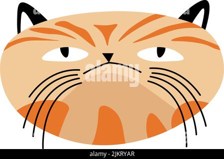 Mürrisch Katze Porträt von Kitty, Zeichentrickfigur Stock Vektor